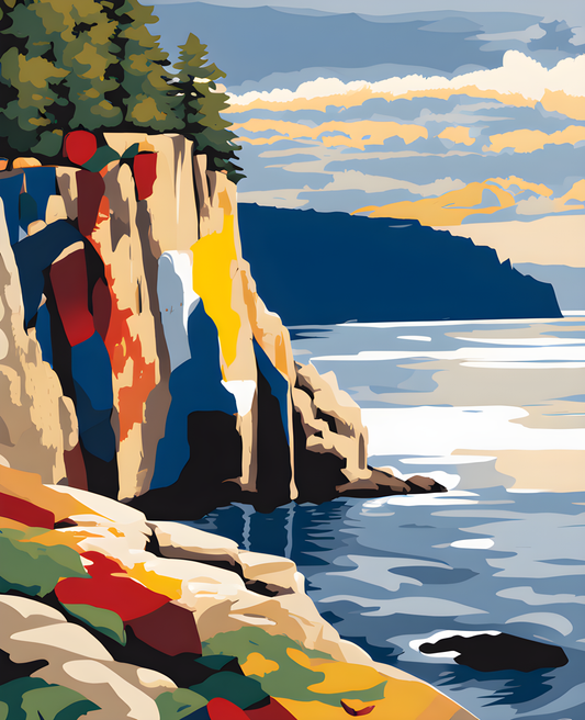 USA Great Places (179) - Pictured Rocks, Lake Superior, MI - Van-Go Paint-By-Number Kit