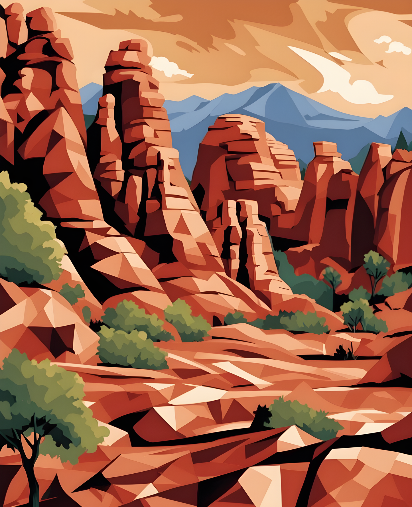 USA Great Places (235) - Red Rock State Park, Arizona - Van-Go Paint-By-Number Kit