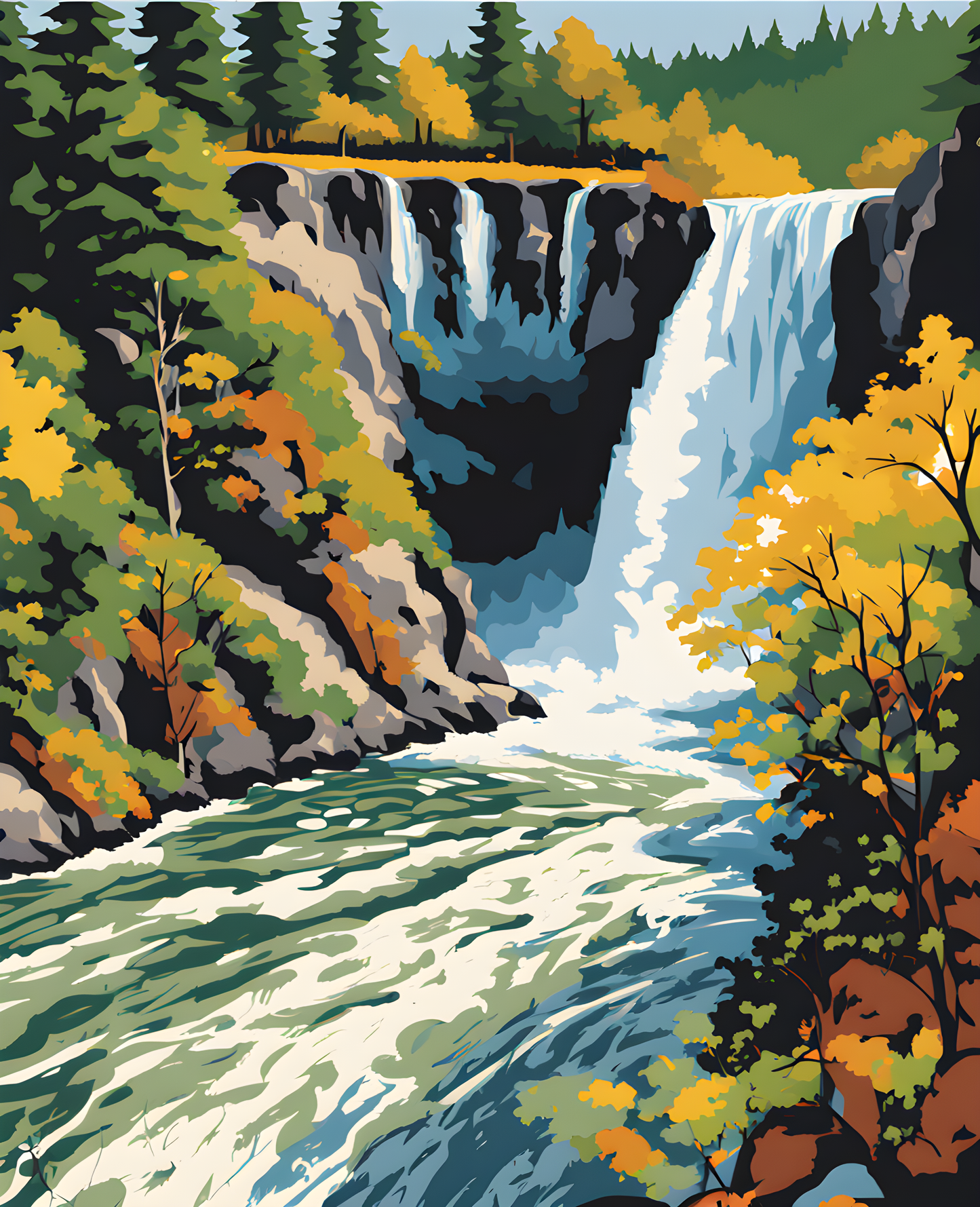 USA Great Places (178) - Snoqualmie Falls, Snoqualmie, WA - Van-Go Paint-By-Number Kit