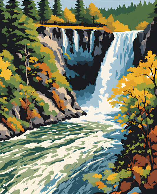 USA Great Places (178) - Snoqualmie Falls, Snoqualmie, WA - Van-Go Paint-By-Number Kit