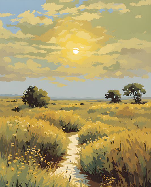 USA Great Places (164) - Tallgrass Prairie National Preserve, Kansas - Van-Go Paint-By-Number Kit