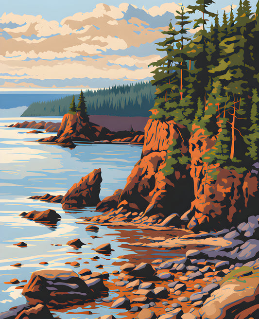 Canada Great Places (84) - Tidal Wonders, Fundy National Park, New Brunswick - Van-Go Paint-By-Number Kit