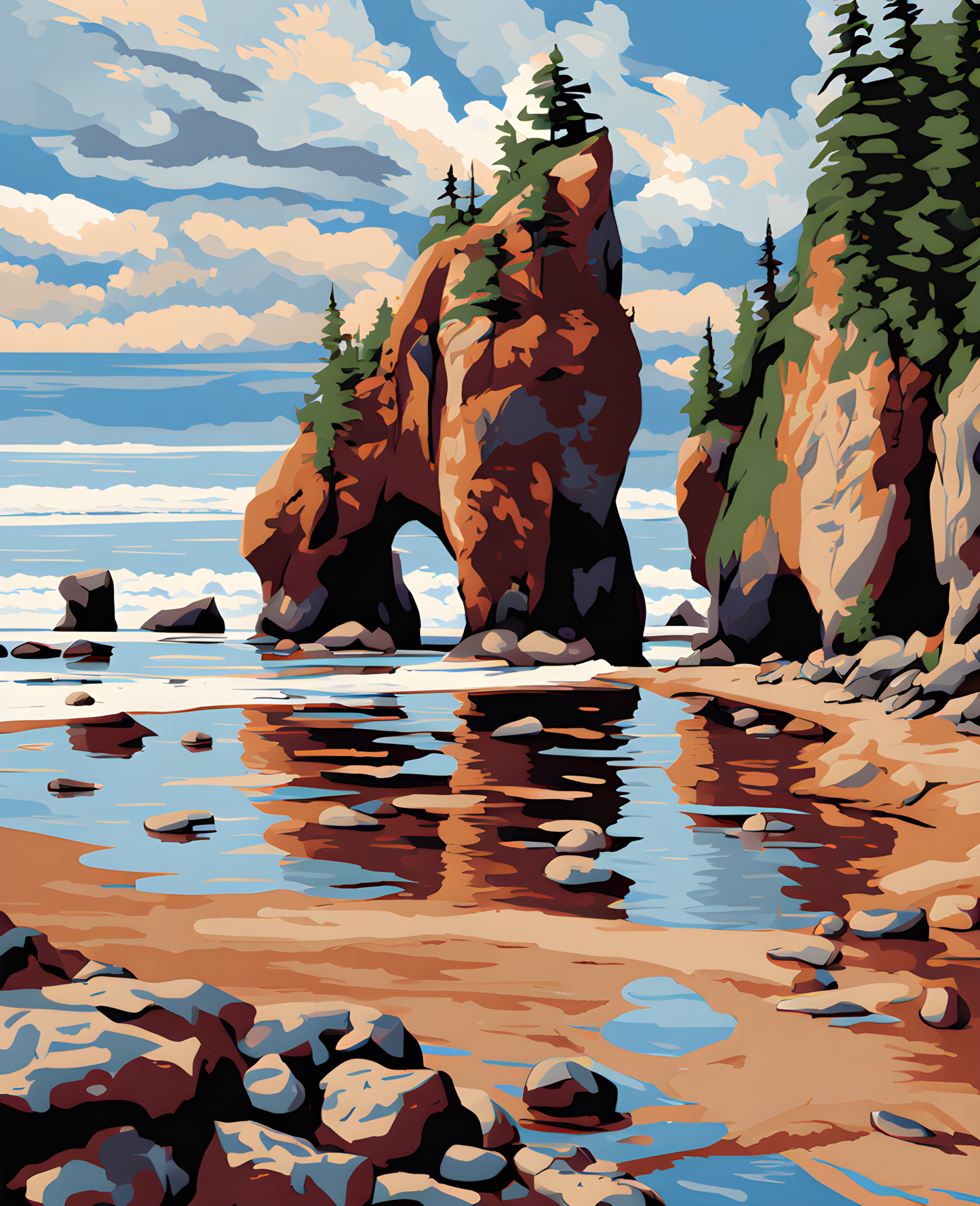 Canada Great Places (95) - Tidal Wonders, Hopewell Rocks, New Brunswick - Van-Go Paint-By-Number Kit