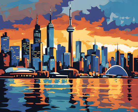 Canada Great Places (22) - Urban Tapestry, Toronto Skyline - Van-Go Paint-By-Number Kit
