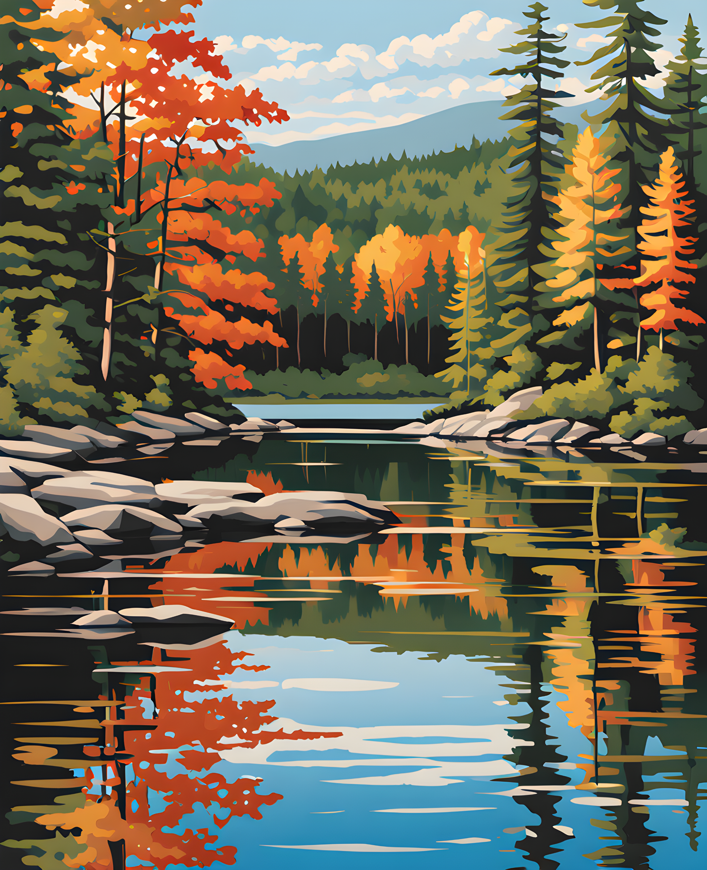 Canada Great Places (94) - Tranquil Escape, Algonquin Provincial Park, Ontario - Van-Go Paint-By-Number Kit