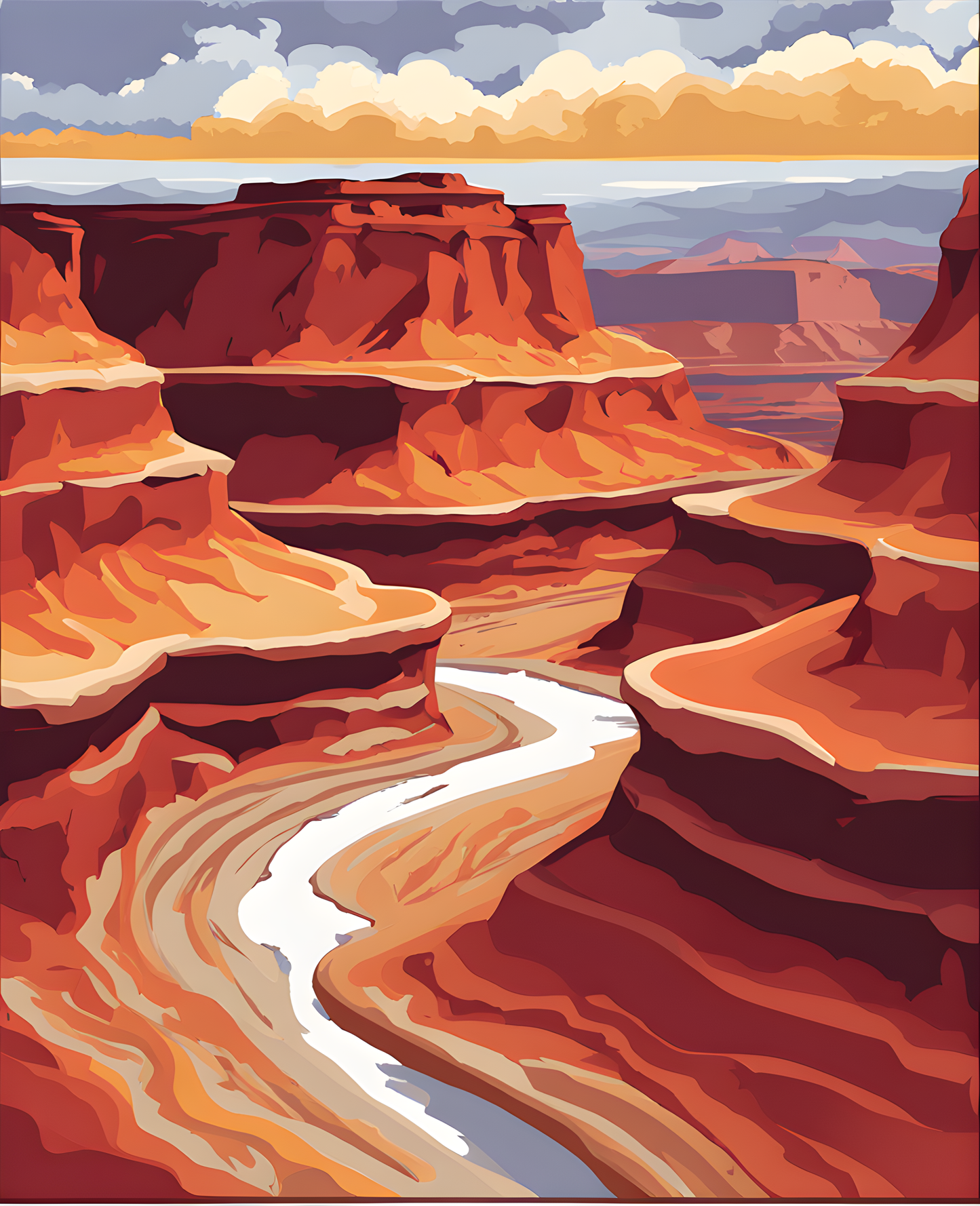 USA Great Places (225) - Vermilion Cliffs, Arizona/Utah - Van-Go Paint-By-Number Kit (Copy)