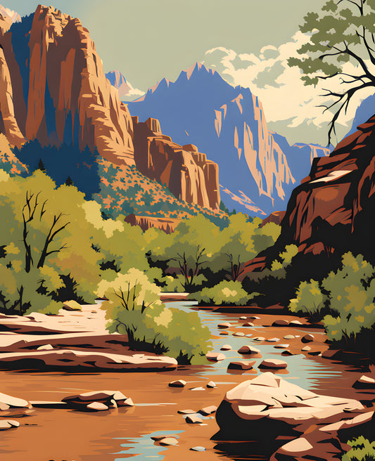 USA Great Places (155) - Zion National Park, Utah - Van-Go Paint-By-Number Kit