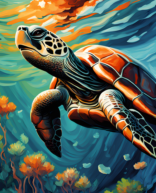 Underwater Turtle (1) - Van-Go Paint-By-Number Kit