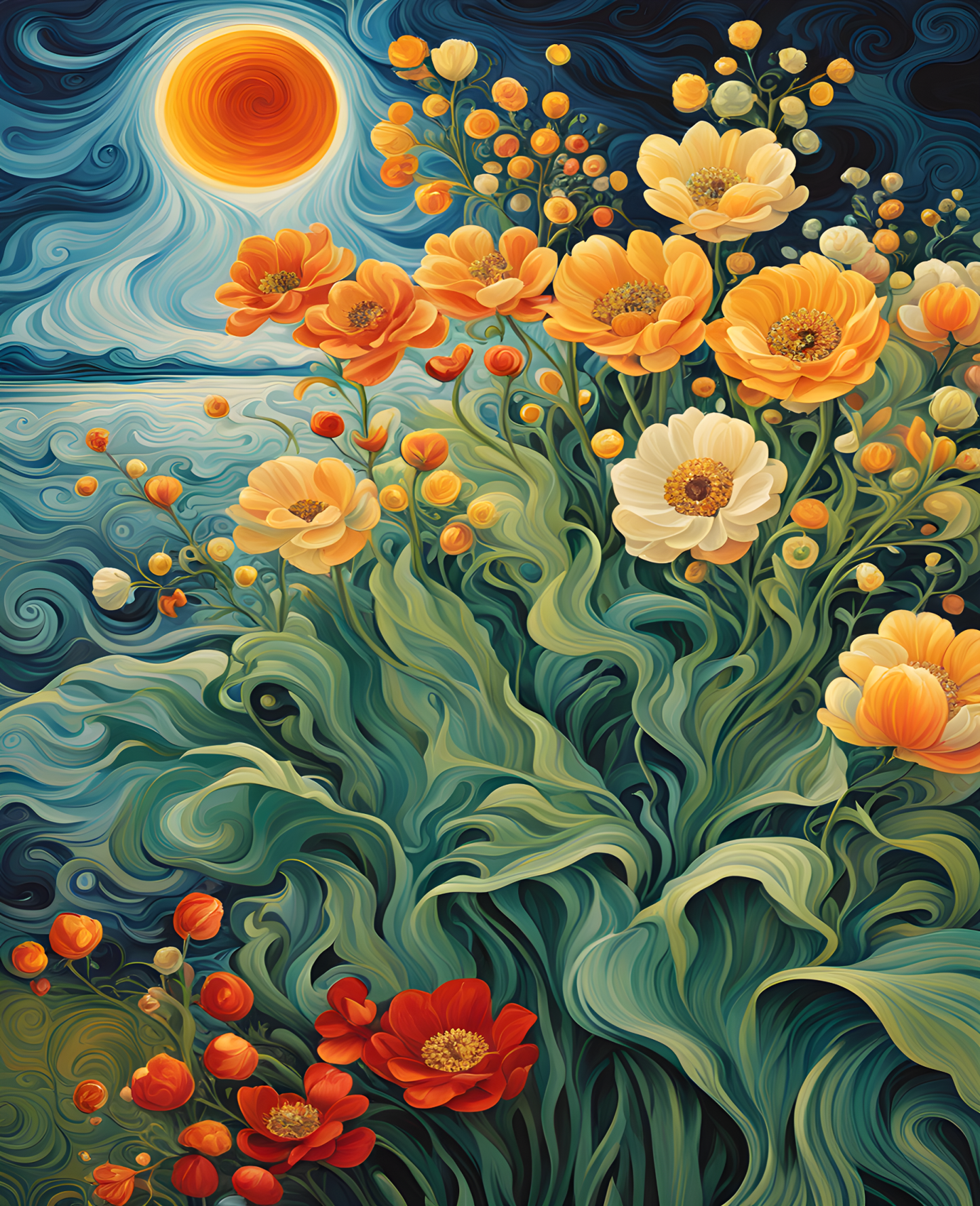 Ice Phoenix Jade Flower (2) - Van-Go Paint-By-Number Kit