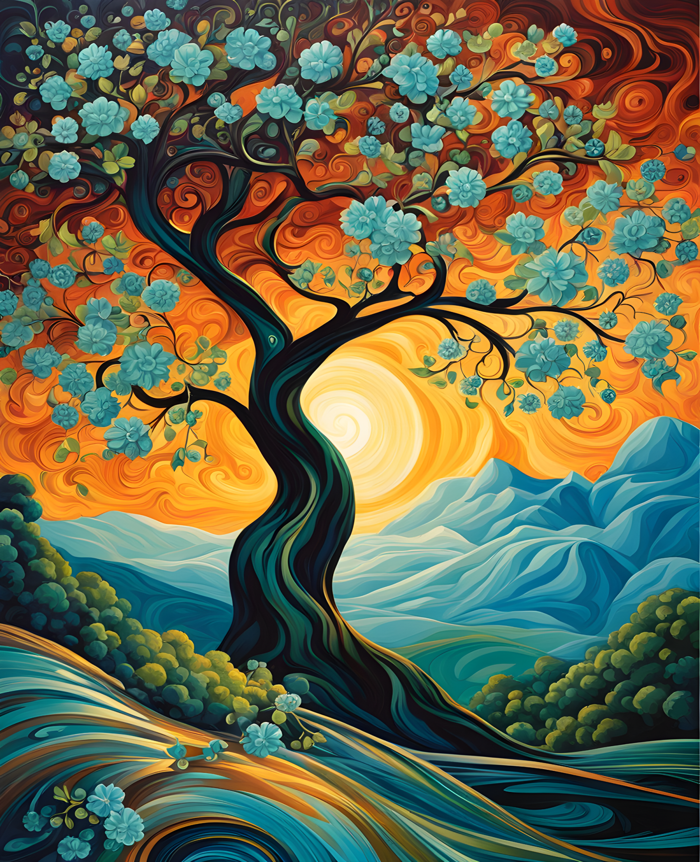 Fantasy Jade Tree (2) - Van-Go Paint-By-Number Kit