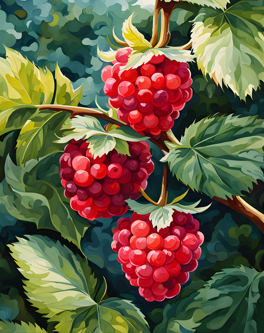 A Raspberry Bush (2) - Van-Go Paint-By-Number Kit