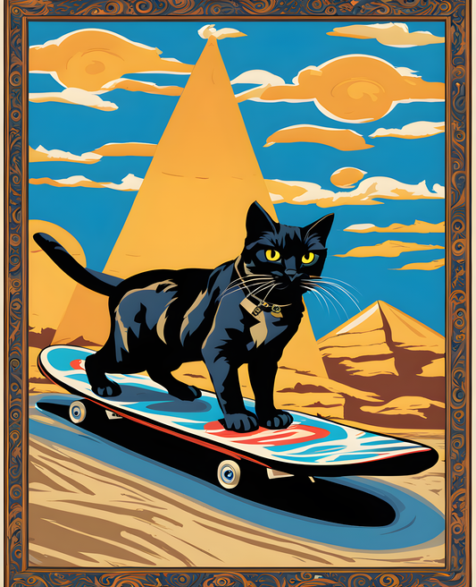 A Cat on a Skateboard (2) - Van-Go Paint-By-Number Kit