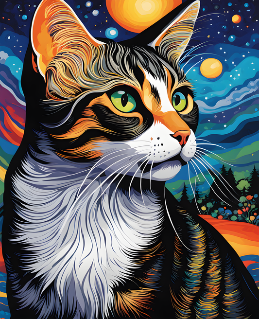 Cosmic Fairy Cat (3) - Van-Go Paint-By-Number Kit