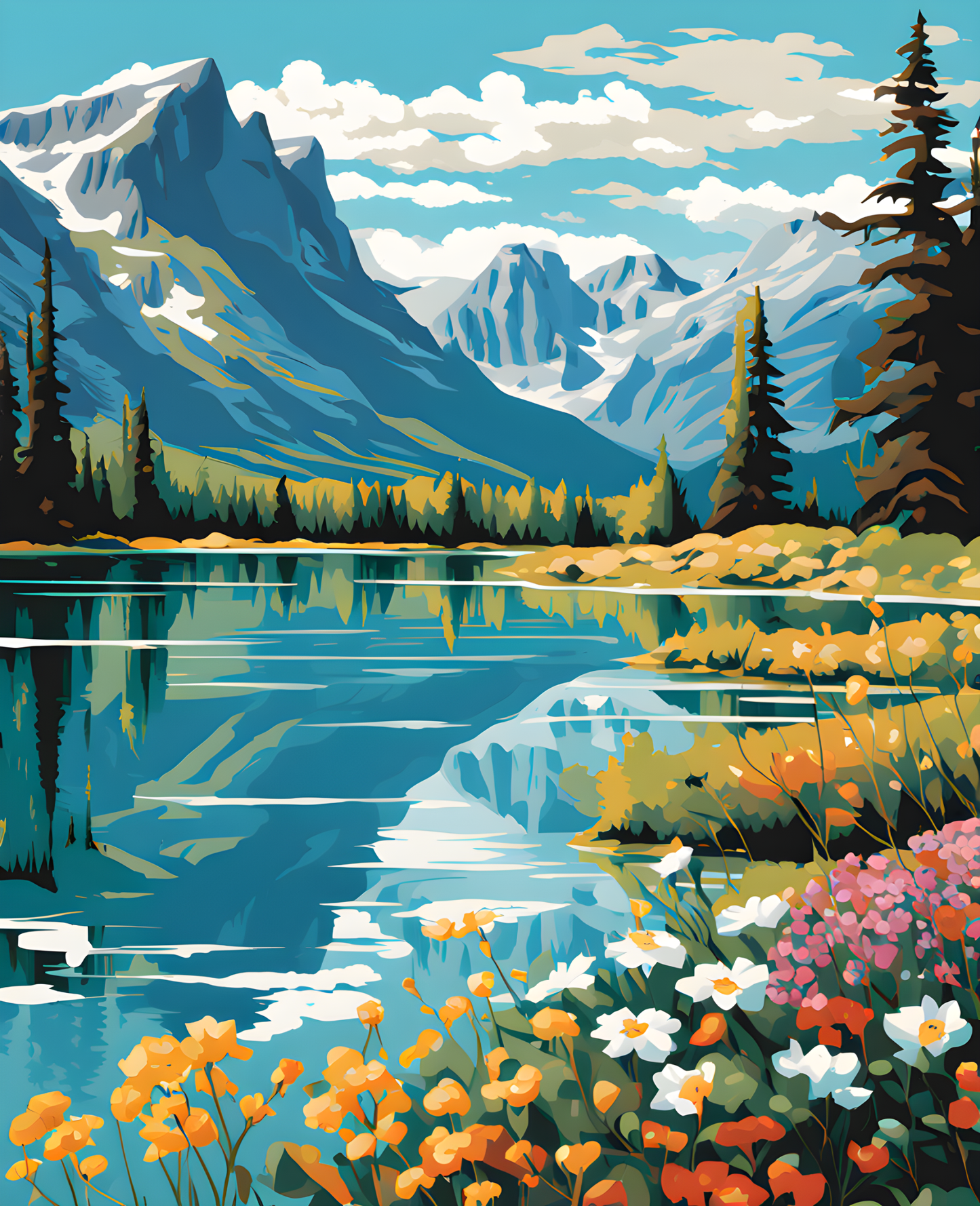 USA Great Places (121) - Glacier National Park, Montana - Van-Go Paint-By-Number Kit