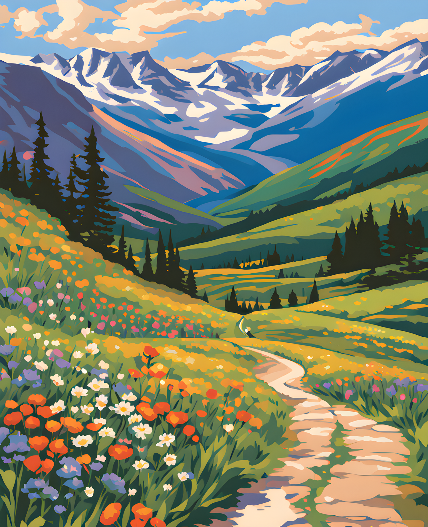 USA Great Places (118) - Rocky Mountain National Park - Van-Go Paint-By-Number Kit