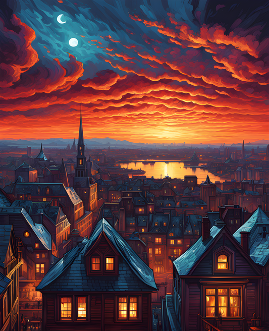 Spectral Cityscape (2) - Van-Go Paint-By-Number Kit