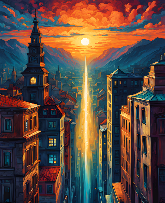 Spectral Cityscape (3) - Van-Go Paint-By-Number Kit