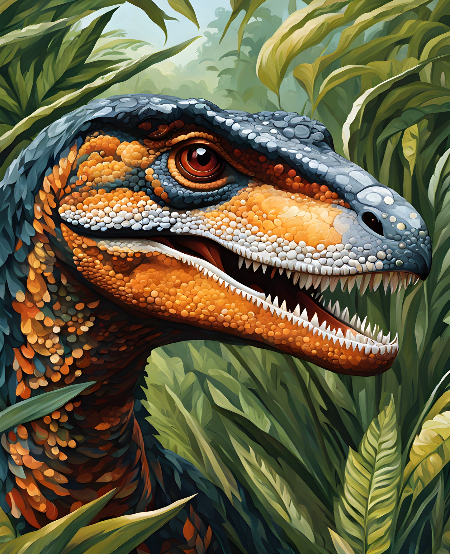 A Velociraptor Dinosaurs (1) - Van-Go Paint-By-Number Kit