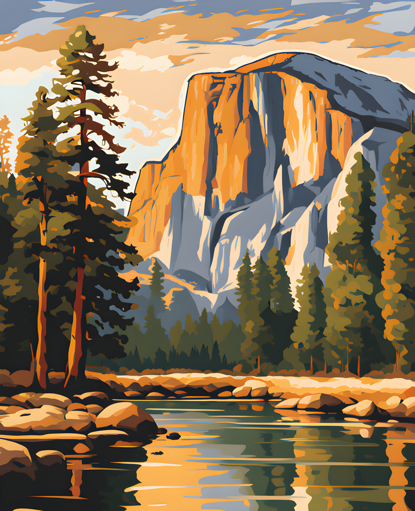 USA Great Places (58) - Yosemite National Park - Van-Go Paint-By-Number Kit