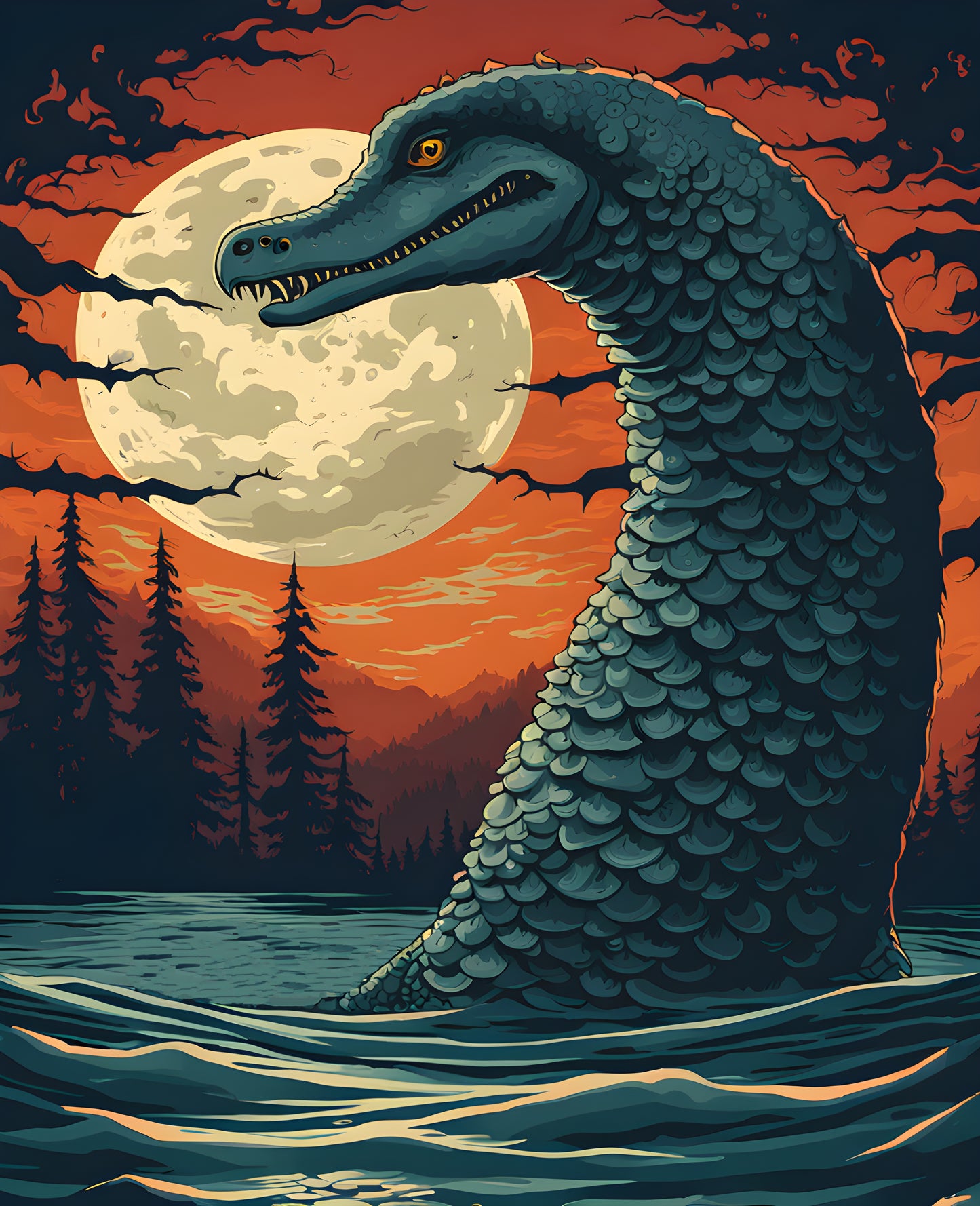 Nessie, the Loch Ness Monster (1) - Van-Go Paint-By-Number Kit