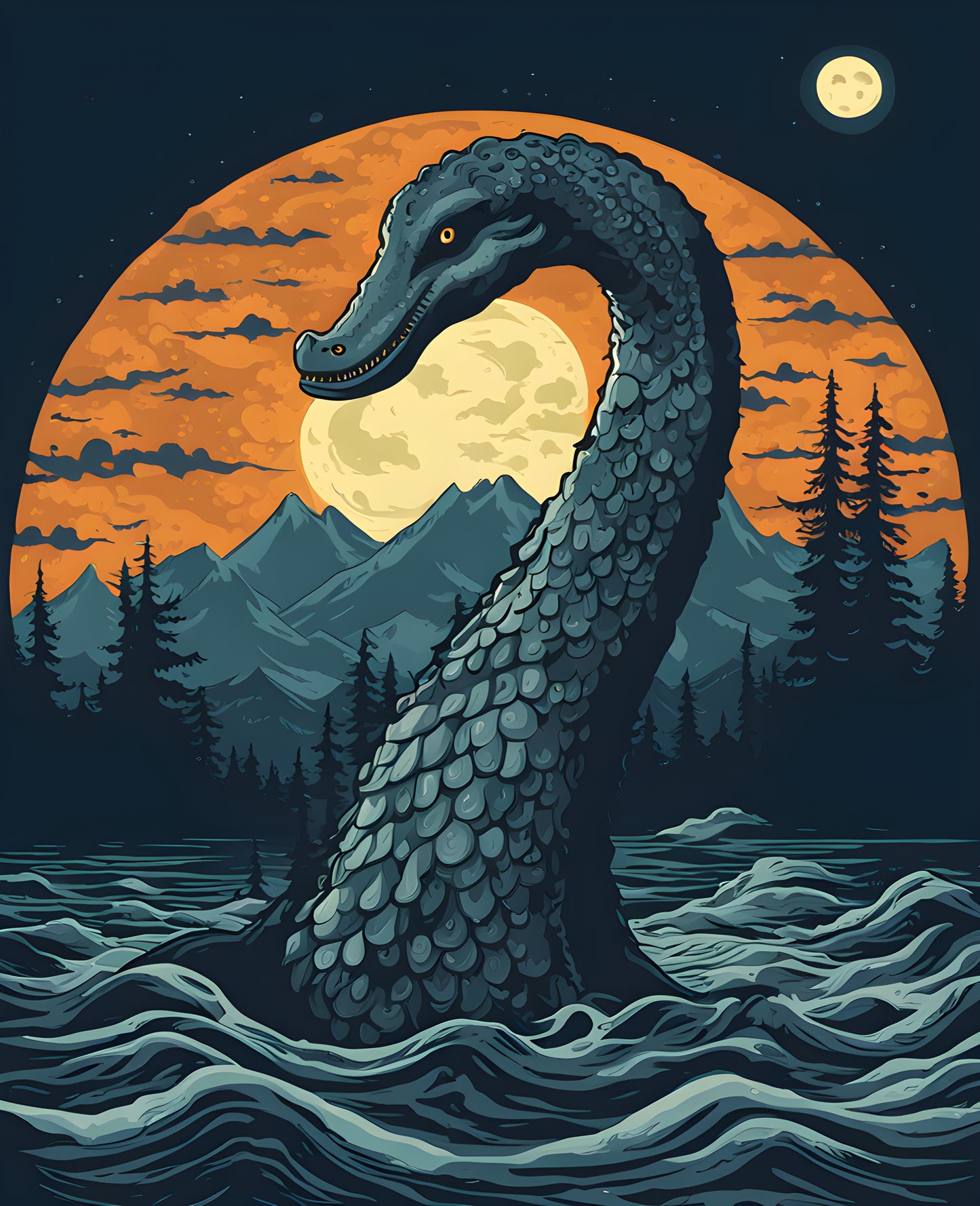 Nessie, the Loch Ness Monster (2) - Van-Go Paint-By-Number Kit