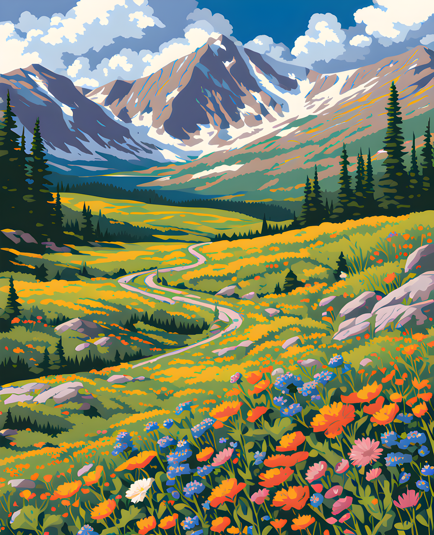 USA Great Places (117) - Rocky Mountain National Park - Van-Go Paint-By-Number Kit