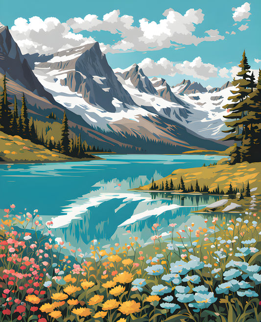 USA Great Places (122) - Glacier National Park, Montana - Van-Go Paint-By-Number Kit