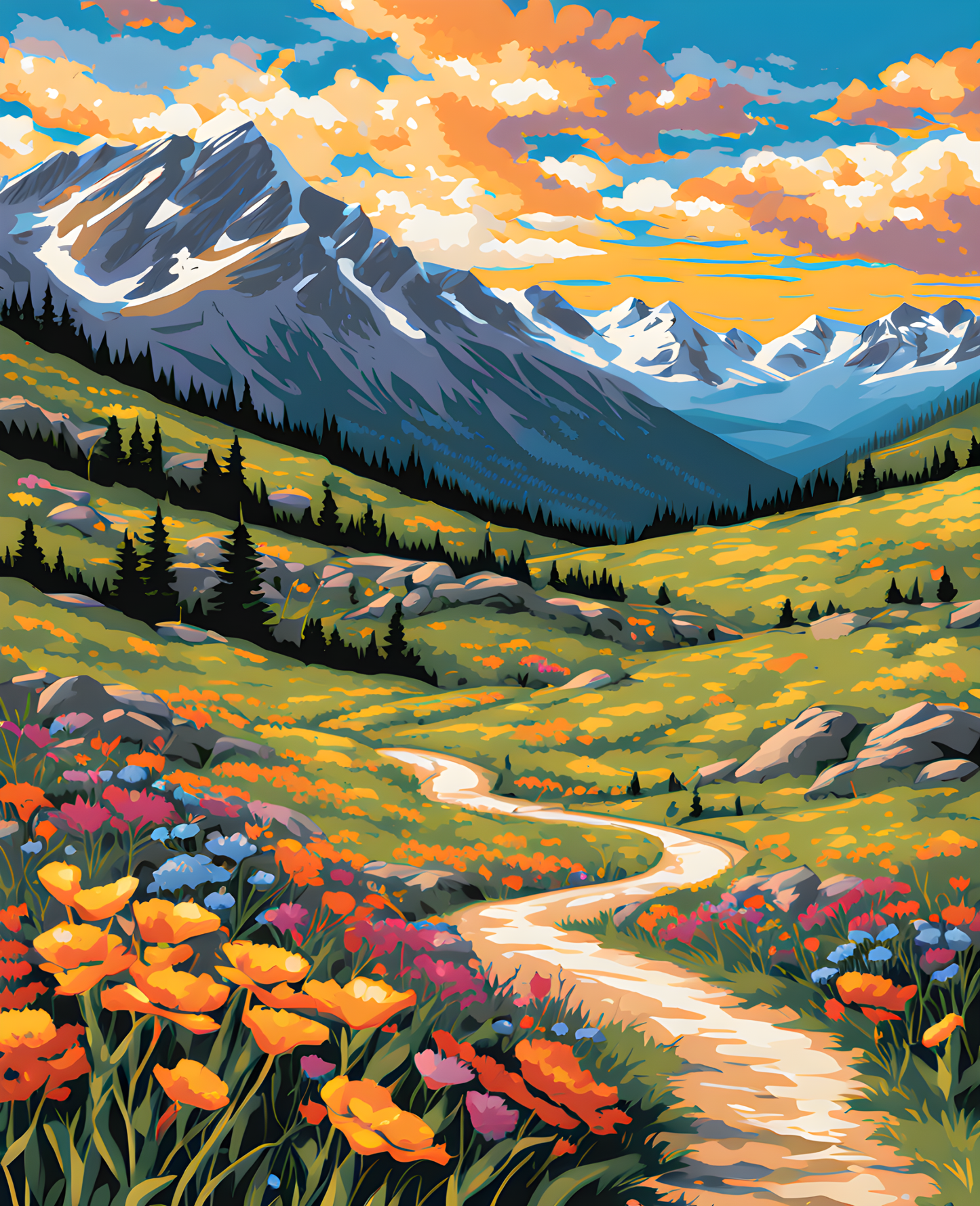 USA Great Places (102) - Rocky Mountain National Park - Van-Go Paint-By-Number Kit