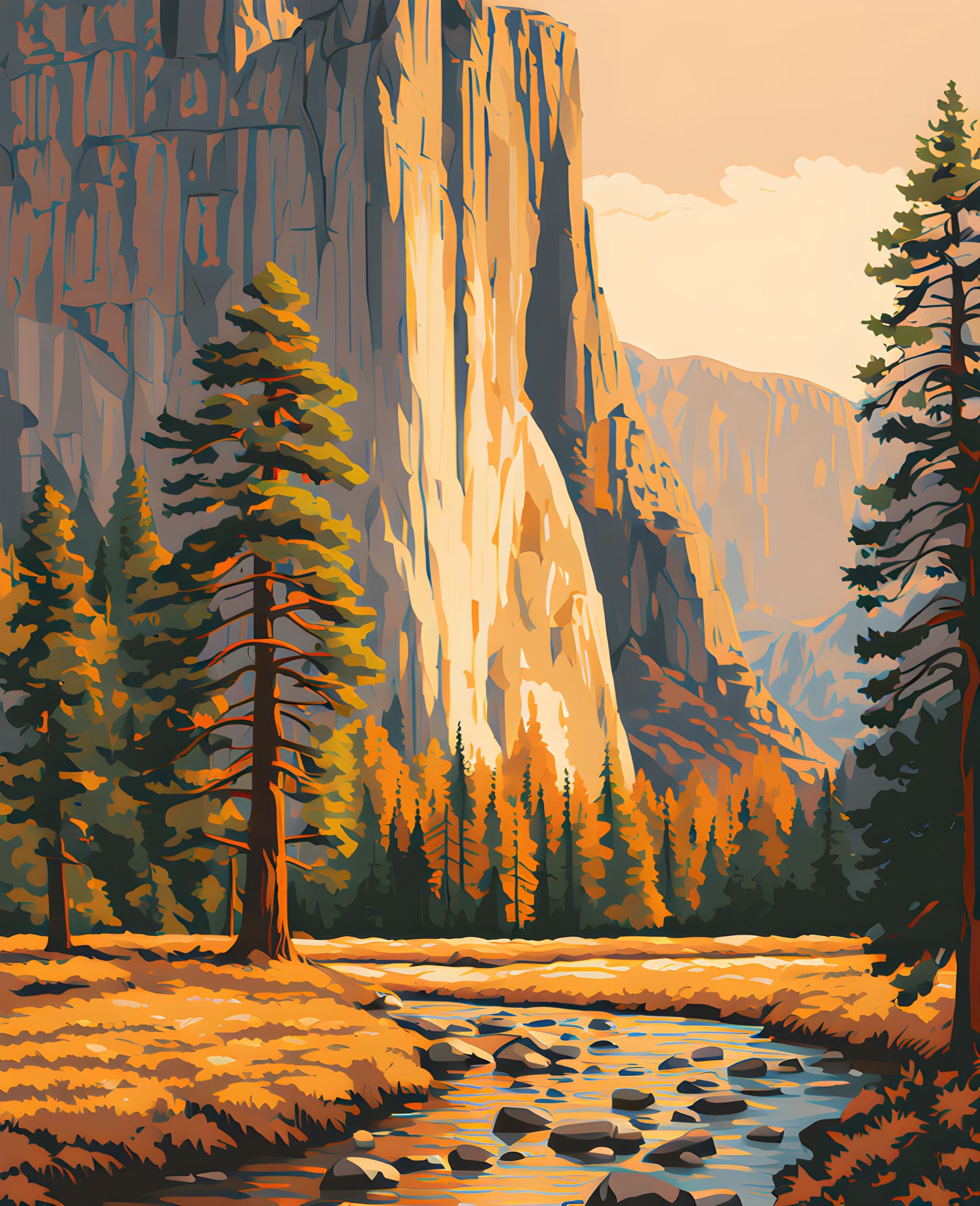 USA Great Places (60) - Yosemite National Park - Van-Go Paint-By-Number Kit