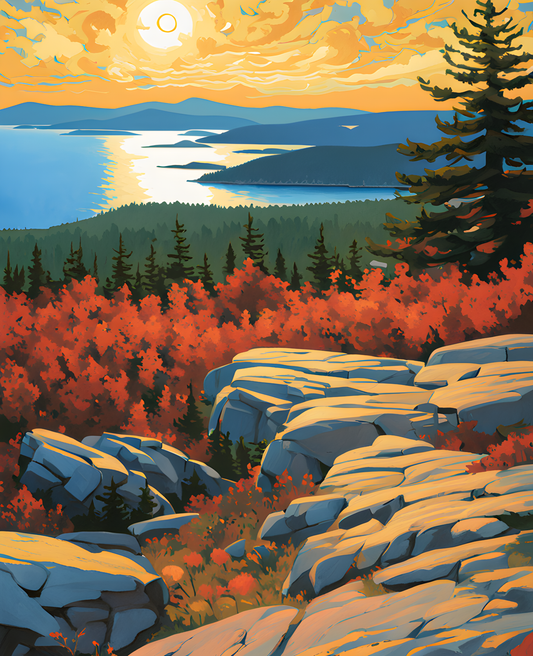 USA Great Places (109) - Acadia National Park - Van-Go Paint-By-Number Kit