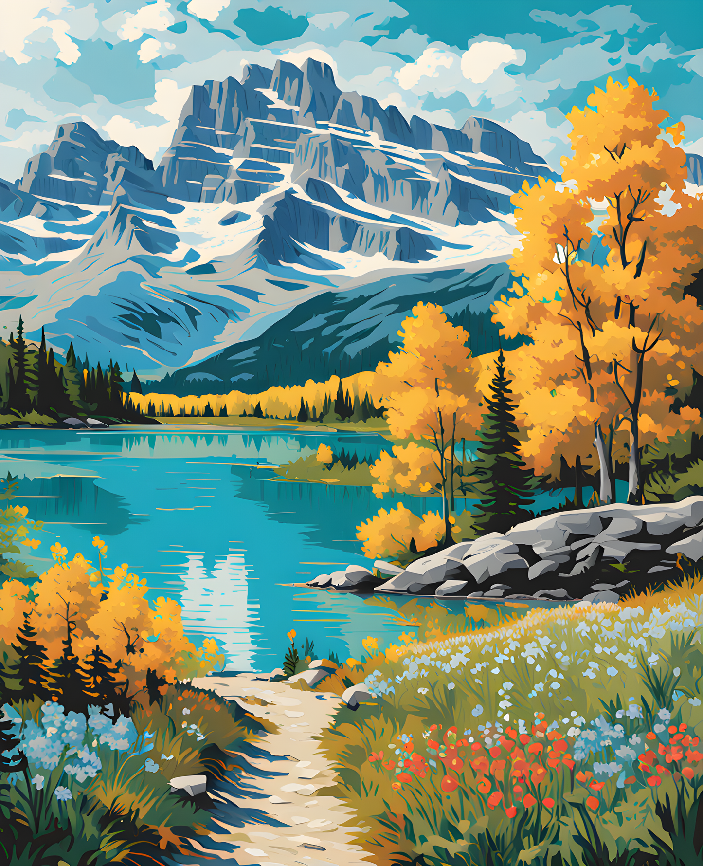 USA Great Places (125) - Glacier National Park, Montana - Van-Go Paint-By-Number Kit