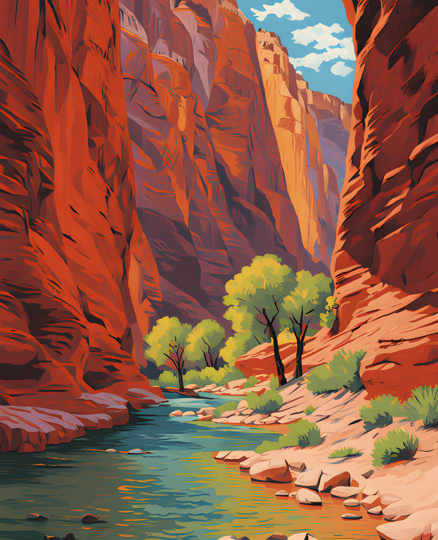 USA Great Places (33) - Zion National Park - Van-Go Paint-By-Number Kit