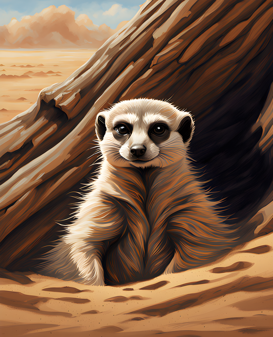 Meerkat during a Sandstorm (1) - Van-Go Paint-By-Number Kit