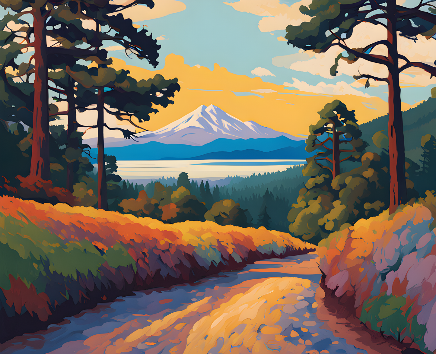 Mount Tamalpais from Ross Valley, California (2) - Van-Go Paint-By-Number Kit