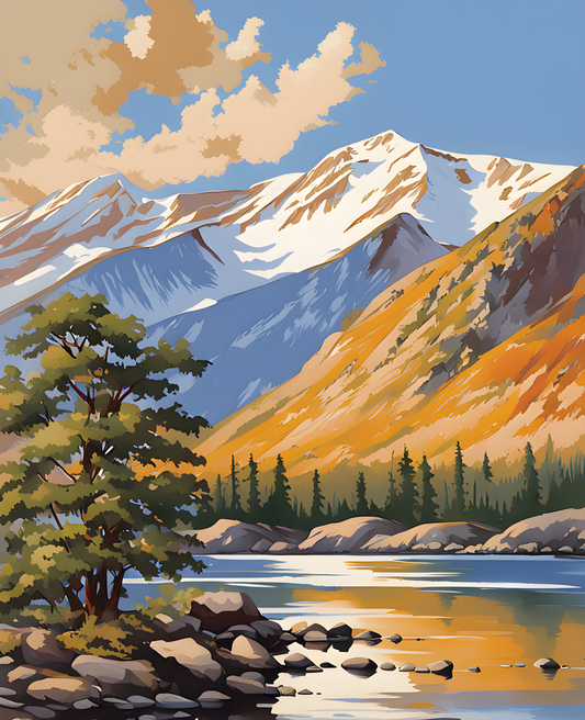 Cape Horn, Sierra Nevada Mountains, California (1) - Van-Go Paint-By-Number Kit