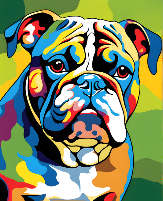 Dogs Collection PD (14) - Colorful Bulldog - Van-Go Paint-By-Number Kit
