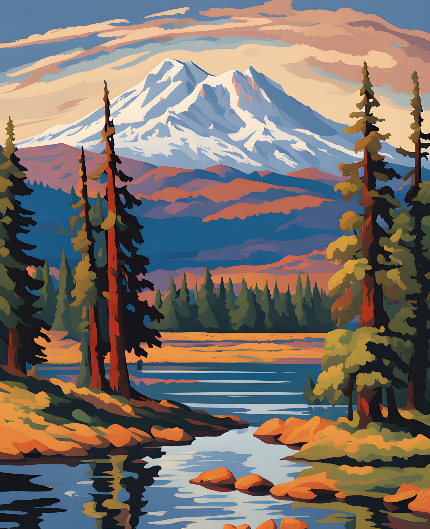 Mount Shasta, California (1) - Van-Go Paint-By-Number Kit