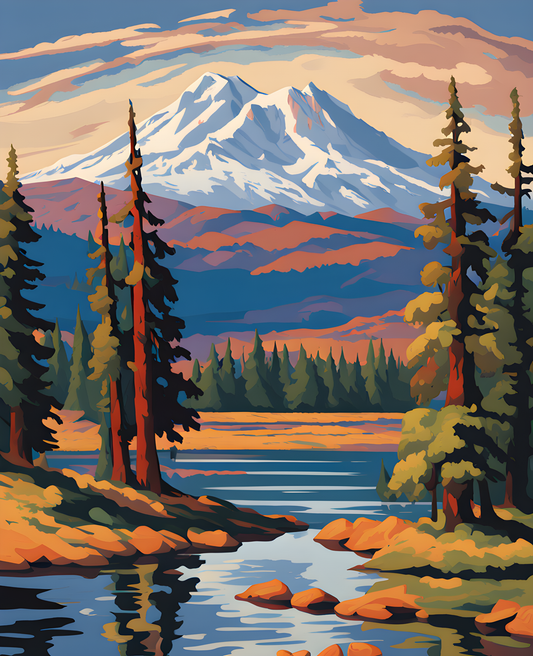 Mount Shasta, California (1) - Van-Go Paint-By-Number Kit