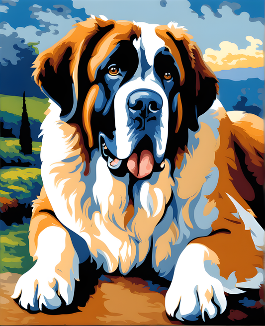 Dogs Collection PD (18) - St Bernard Dog - Van-Go Paint-By-Number Kit