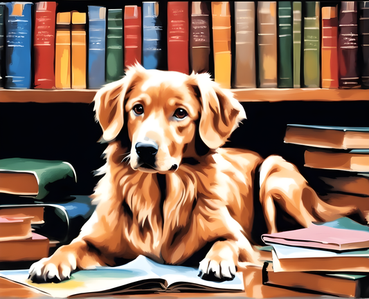 Dogs Collection PD (46) - In the Library - Van-Go Paint-By-Number Kit