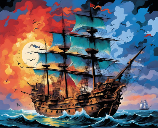 Sailing Ships Collection PD (16) - A ghost ship - Van-Go Paint-By-Number Kit