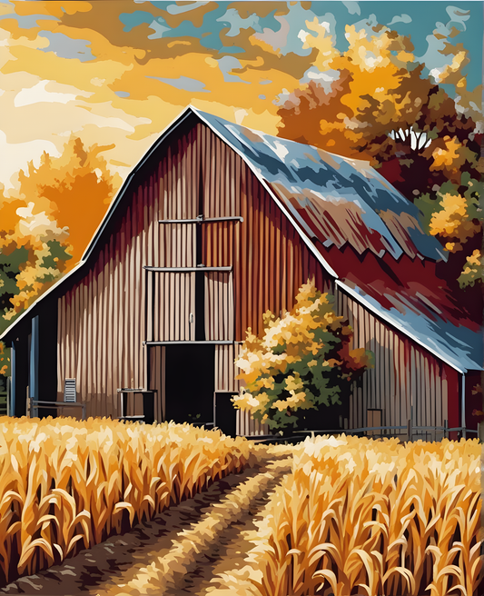 A Grain barn - Van-Go Paint-By-Number Kit