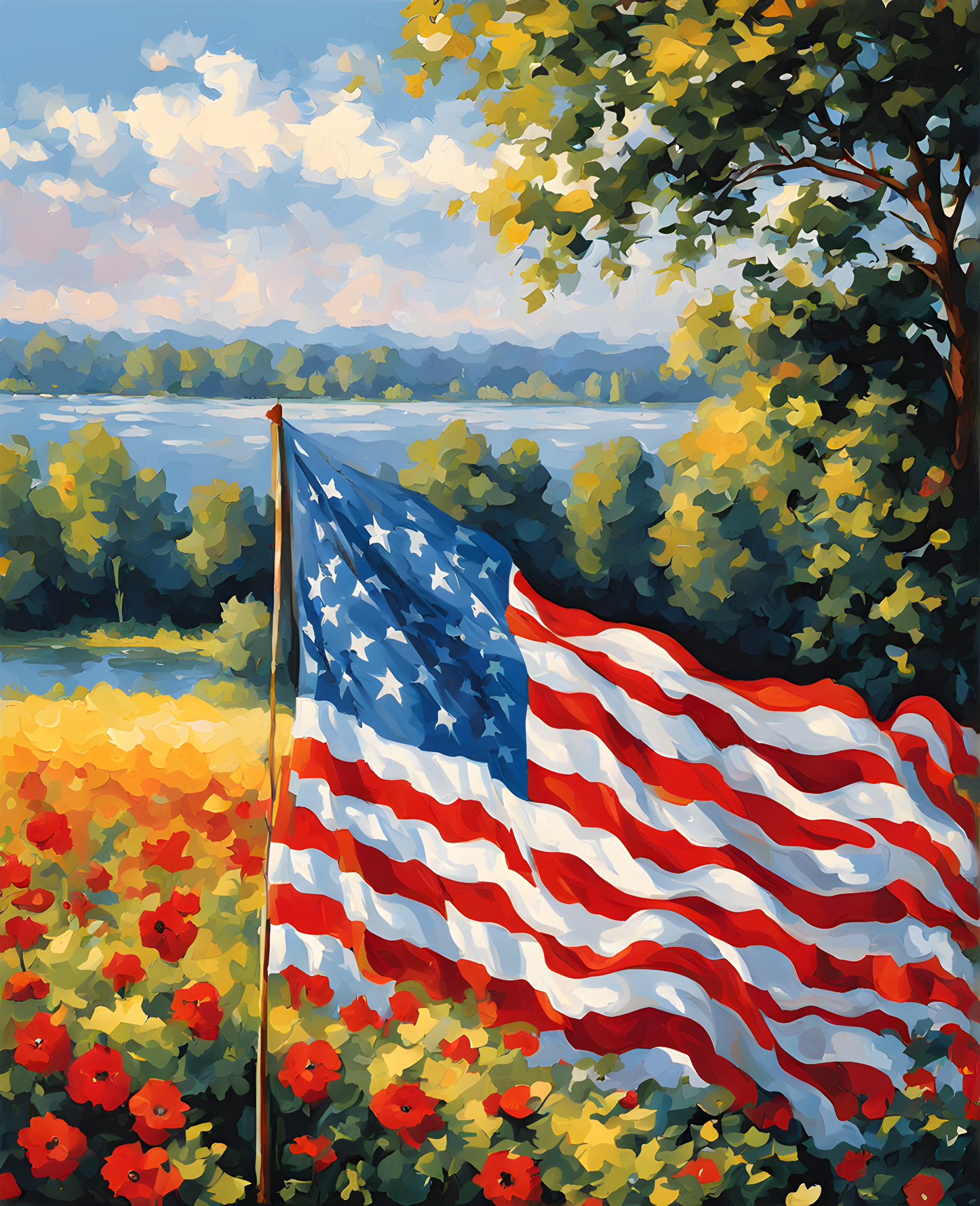 United States of America Flag PD (18) - Van-Go Paint-By-Number Kit