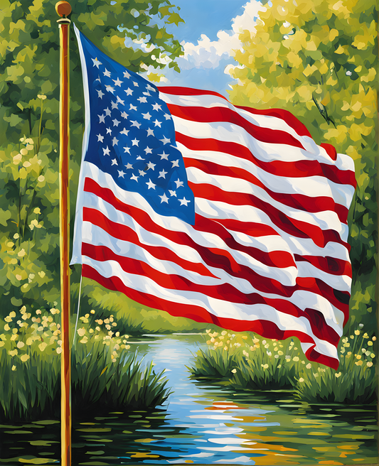 United States of America Flag PD (24) - Van-Go Paint-By-Number Kit