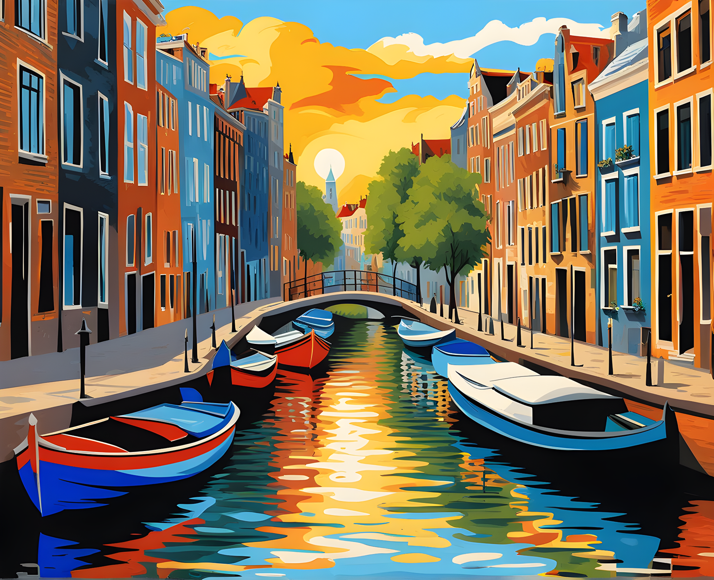 Holland Canal boats - Van-Go Paint-By-Number Kit