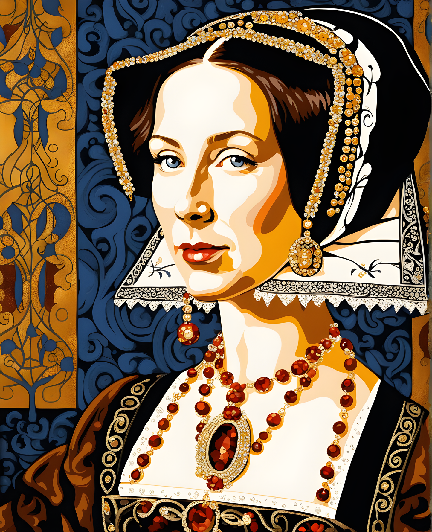 Royal Portrait PD (4) - Anne Boleyn Queen of England - Van-Go Paint-By-Number Kit