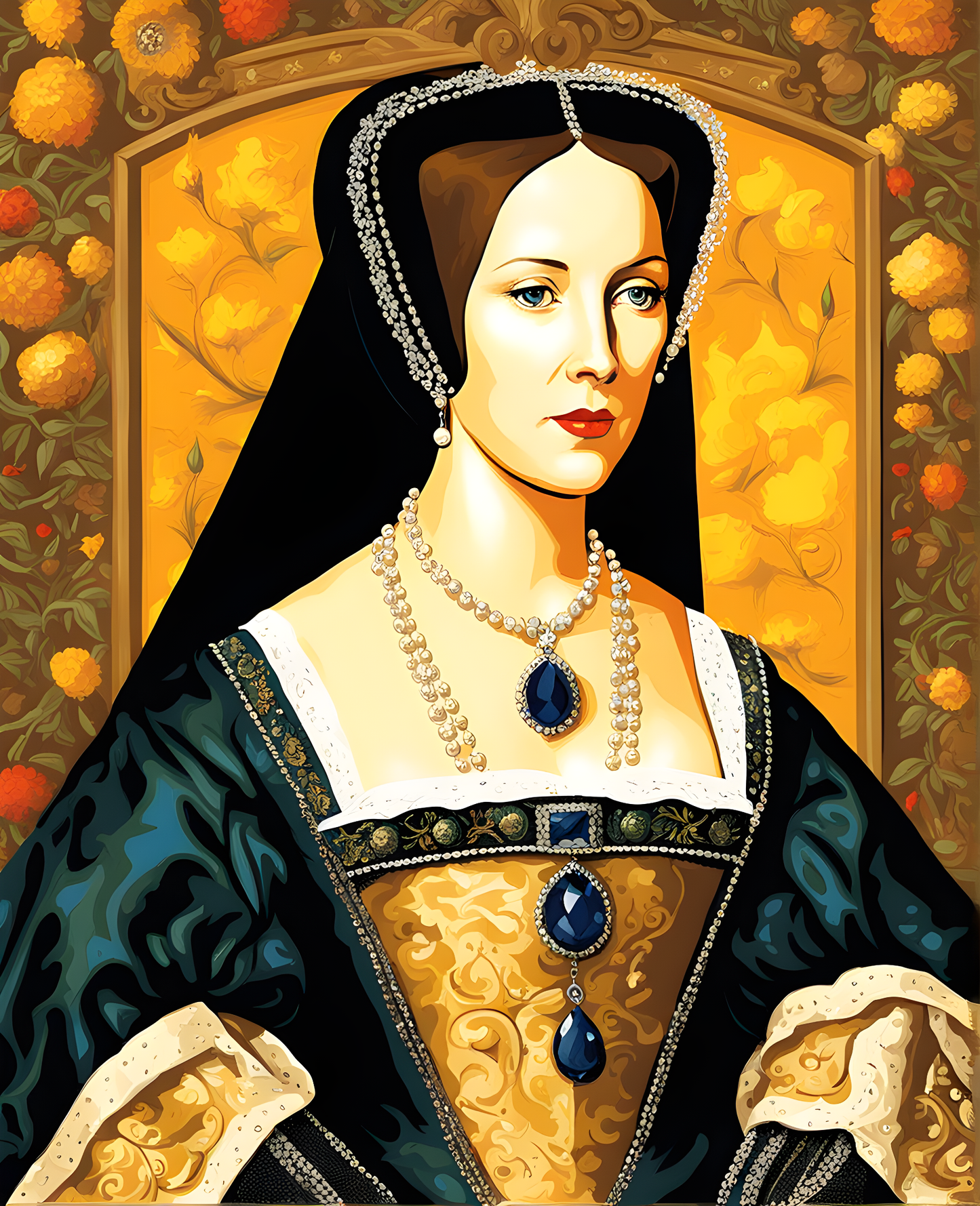 Royal Portrait PD (3) - Anne Boleyn Queen of England - Van-Go Paint-By-Number Kit