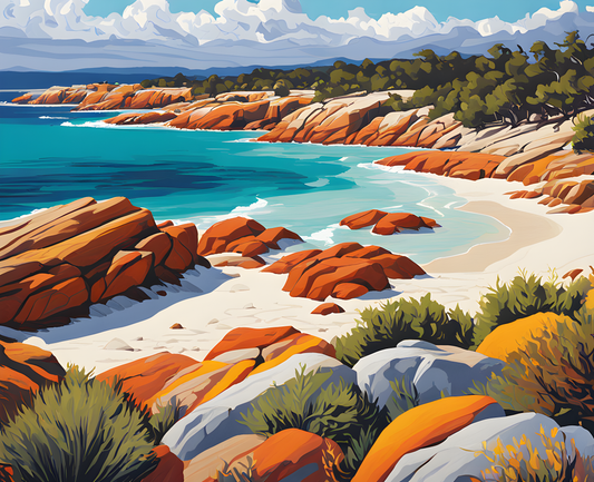 Australia Collection PD (7) - Bay of Fires, TAS - Van-Go Paint-By-Number