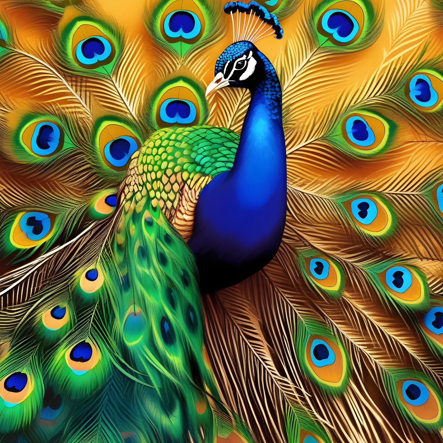 Blending in Peacock (2) - Van-Go Paint-By-Number Kit