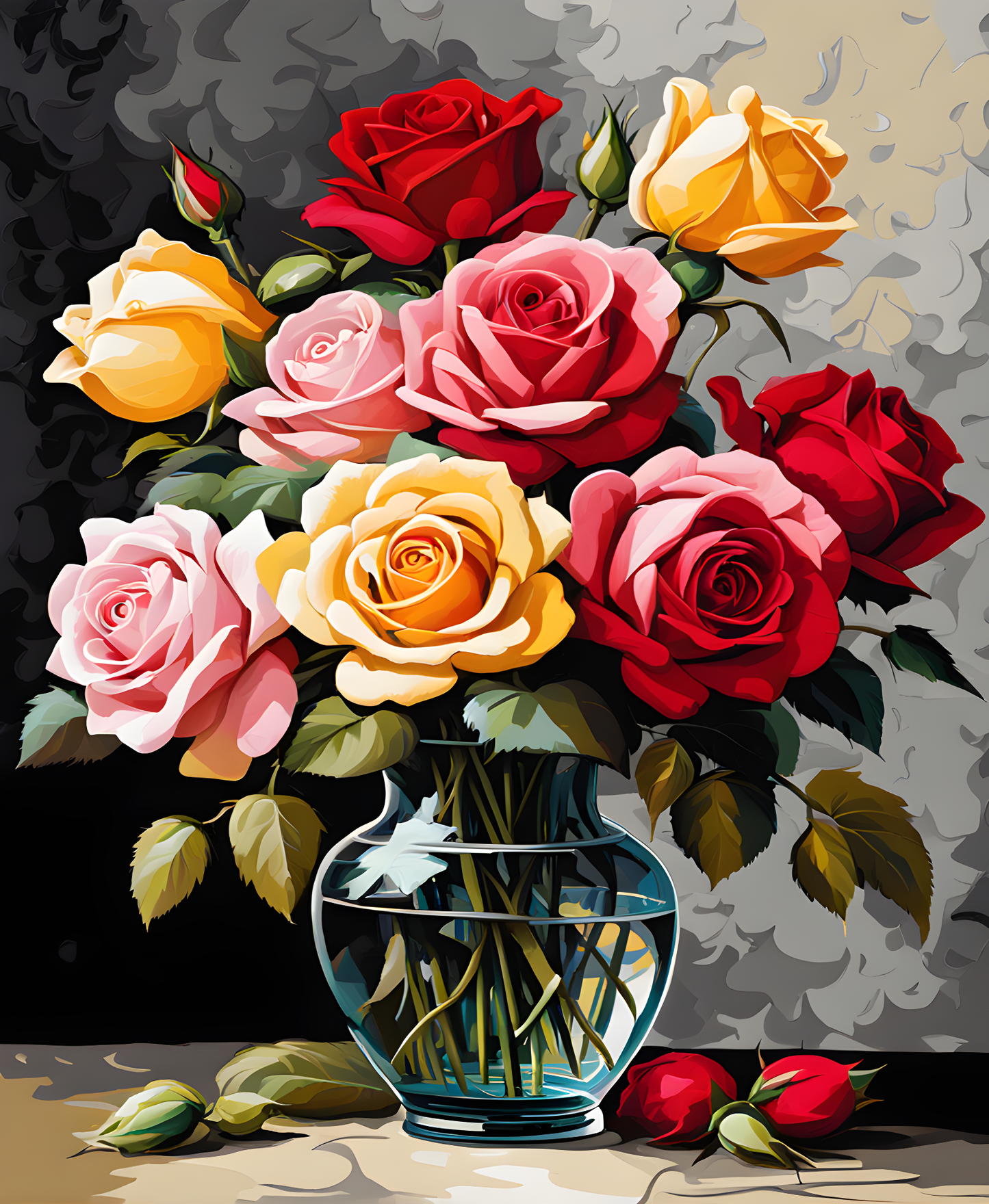 Bouquet of roses PD (1) - Van-Go Paint-By-Number Kit